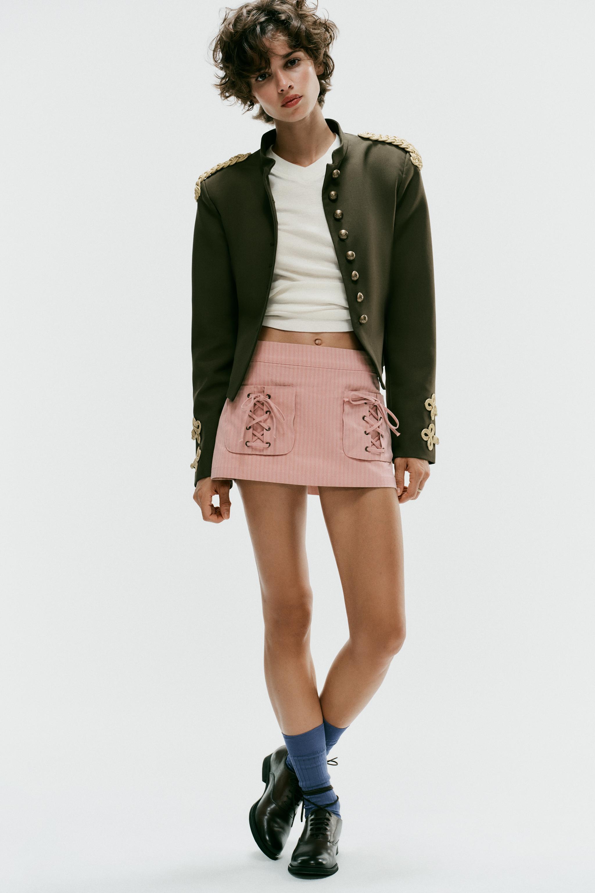 STRIPED POCKET MINI SKIRT